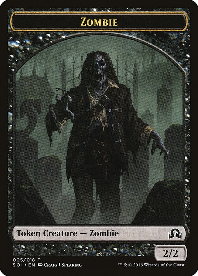 Image for Zombie Token (5) (Shadows over Innistrad) (SOI) - Magic: The Gathering