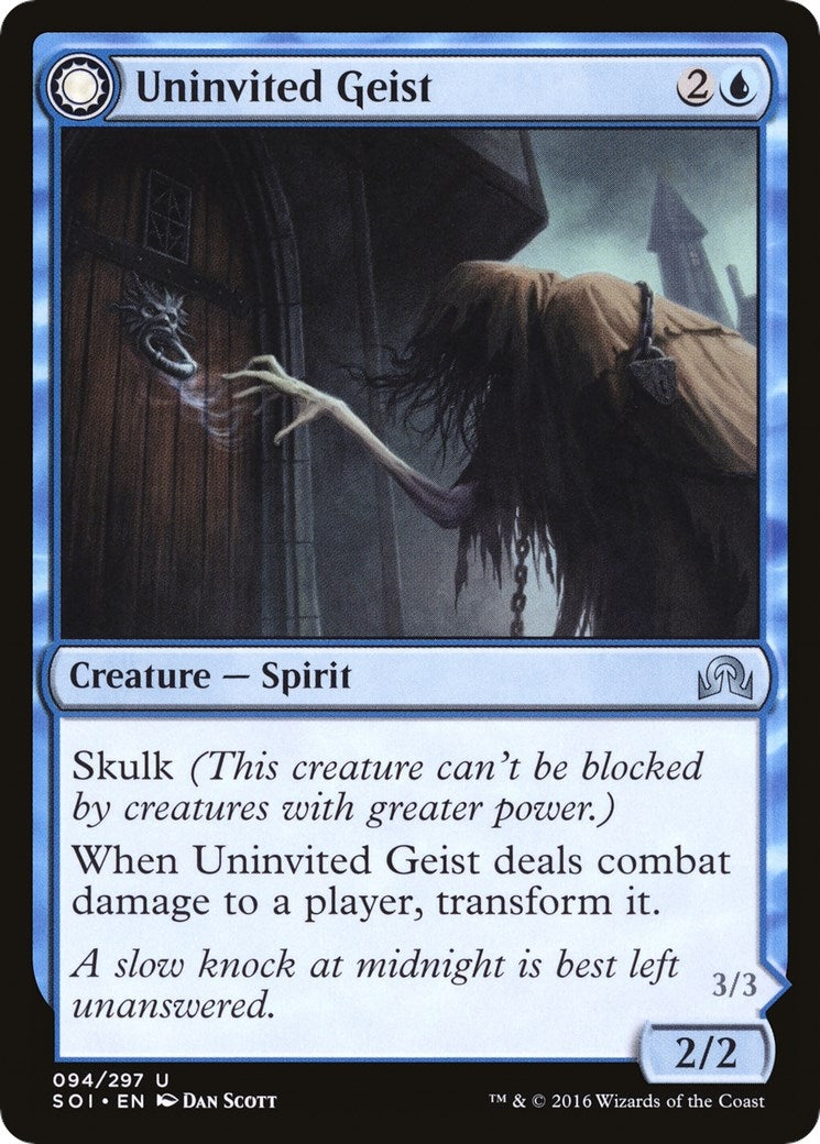 Image for Uninvited Geist (94) (Foil) (Shadows over Innistrad) (SOI) - Magic: The Gathering