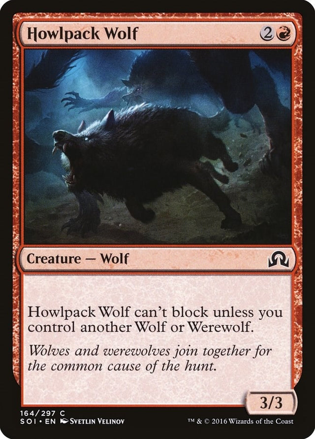 Image for Howlpack Wolf (164) (Shadows over Innistrad) (SOI) - Magic: The Gathering