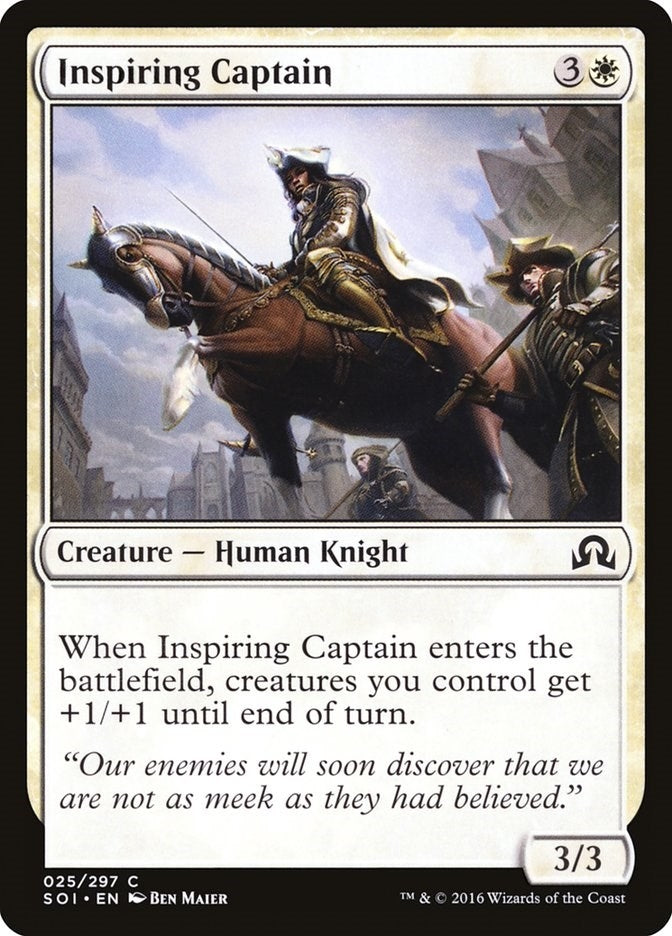 Image for Inspiring Captain (25) (Foil) (Shadows over Innistrad) (SOI) - Magic: The Gathering