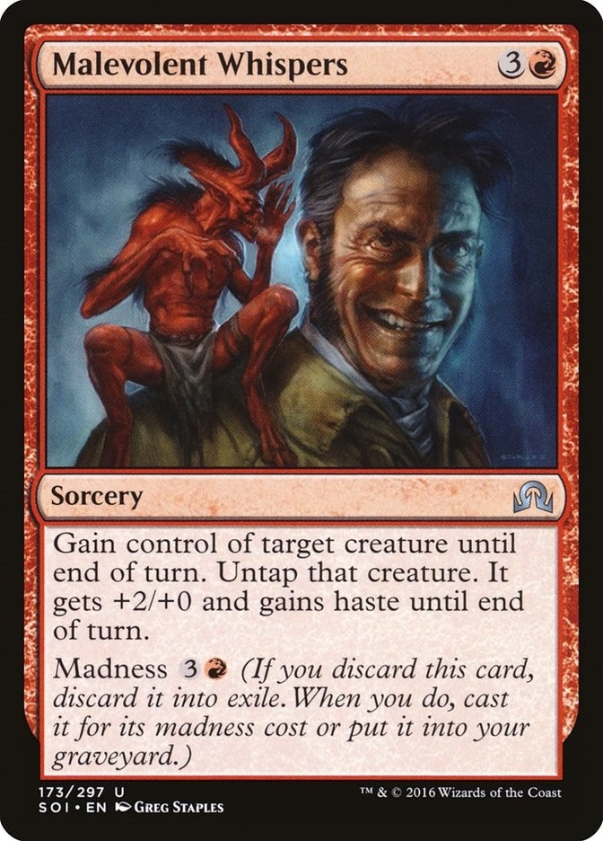 Image for Malevolent Whispers (173) (Shadows over Innistrad) (SOI) - Magic: The Gathering