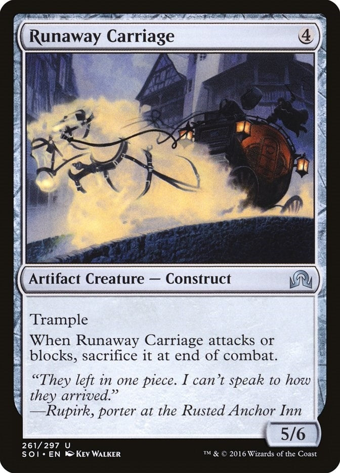 Image for Runaway Carriage (261) (Shadows over Innistrad) (SOI) - Magic: The Gathering