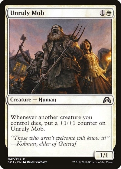 Image for Unruly Mob (47) (Foil) (Shadows over Innistrad) (SOI) - Magic: The Gathering
