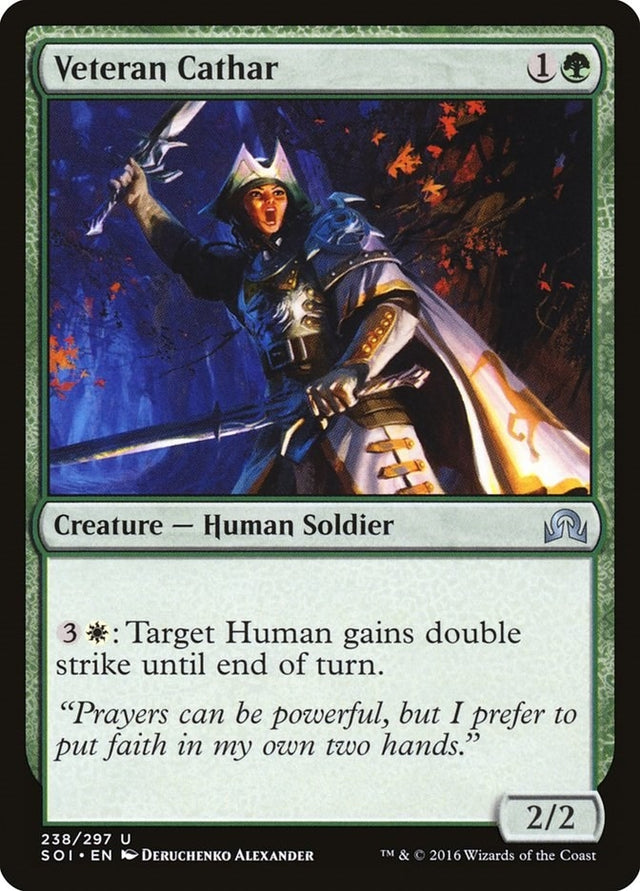 Image for Veteran Cathar (238) (Shadows over Innistrad) (SOI) - Magic: The Gathering