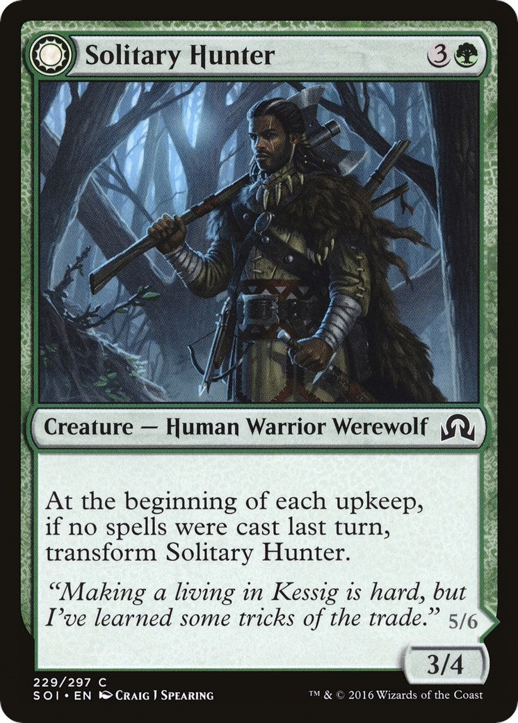 Image for Solitary Hunter (229) (Foil) (Shadows over Innistrad) (SOI) - Magic: The Gathering
