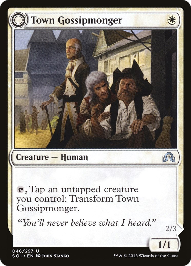 Image for Town Gossipmonger (46) (Foil) (Shadows over Innistrad) (SOI) - Magic: The Gathering