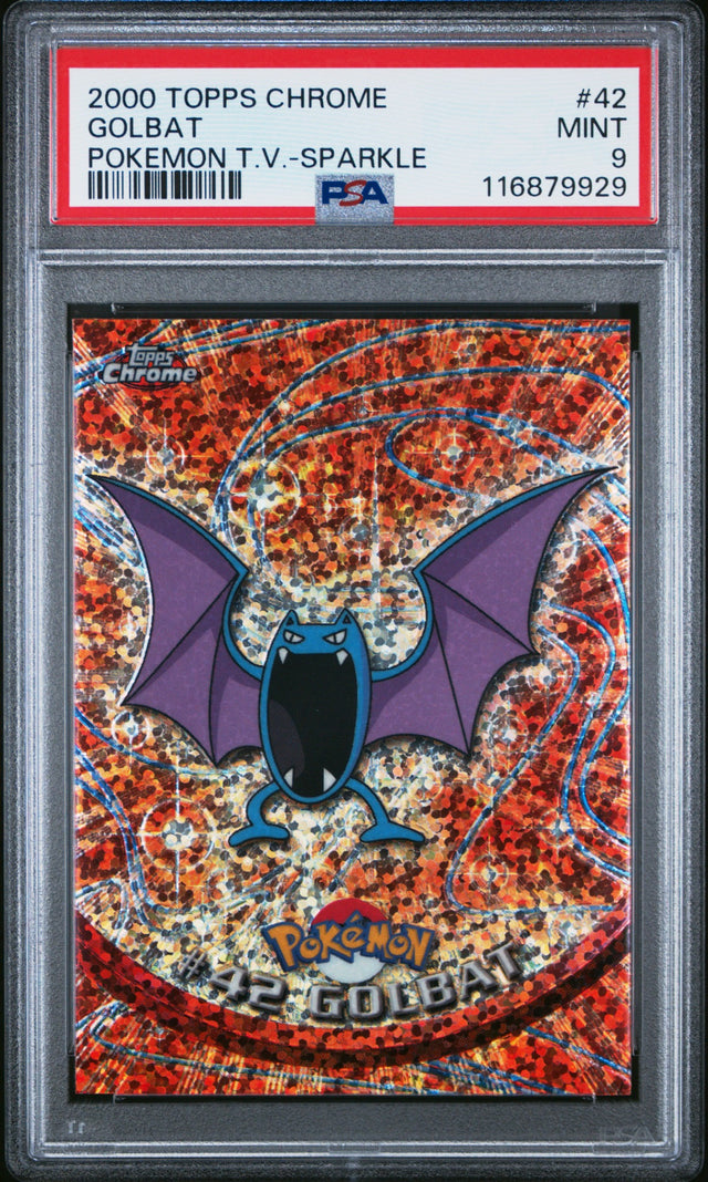 2000 TOPPS CHROME POKEMON T.V. #42 GOLBAT SPARKLE PSA MINT 9