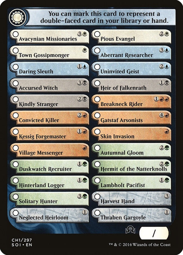 Image for Checklist Card - (CH1) Shadows over Innistrad (CH1) (Shadows over Innistrad) (SOI) - Magic: The Gathering