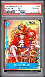 2024 ONE PIECE PROMOS #043 MONKEY D. LUFFY CONVENTION EXCLUSIVE PSA GEM MT 10