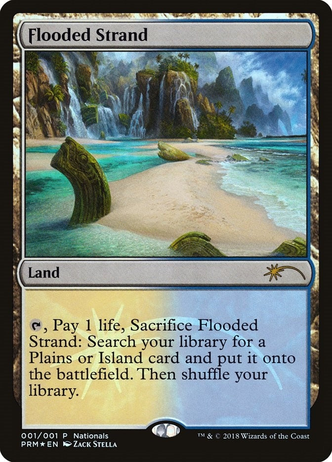 Image for Flooded Strand (1) (Foil) (Unique and Miscellaneous Promos) (UMP) - Magic: The Gathering