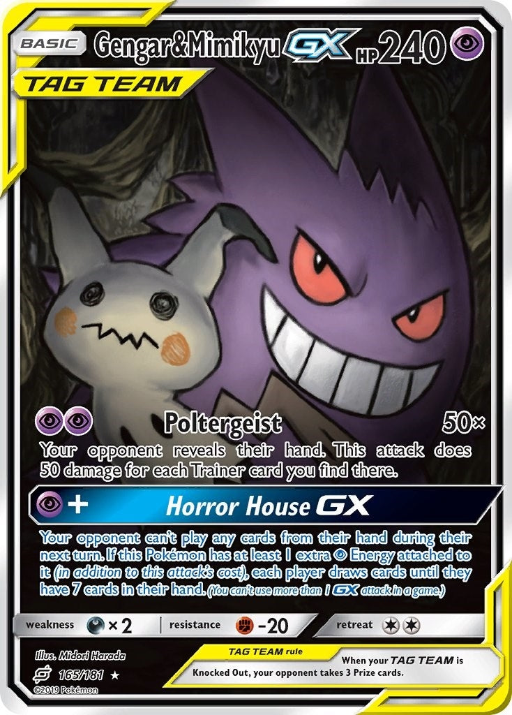 Image for Gengar & Mimikyu GX (Alternate Full Art) (165/181) (SM - Team Up) - Pokemon