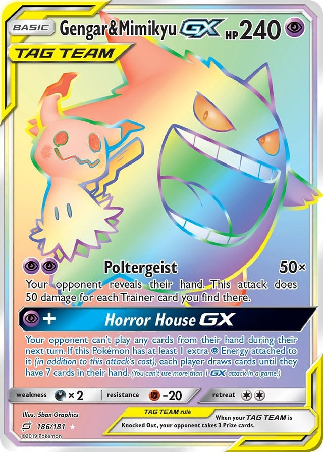 Image for Gengar & Mimikyu GX (Secret) (186/181) (SM - Team Up) - Pokemon