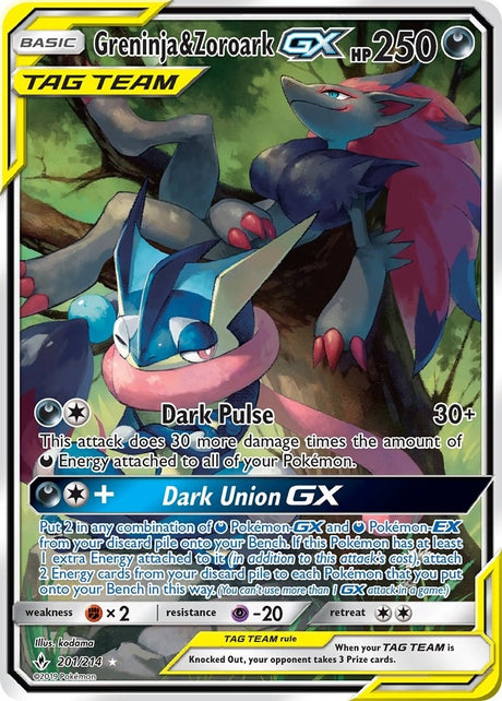 Image for Greninja & Zoroark GX (201) (Alternate Full Art) (201/214) (SM - Unbroken Bonds) - Pokemon
