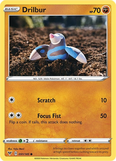 Image for Drilbur (091/185) (SWSH04: Vivid Voltage) - Pokemon