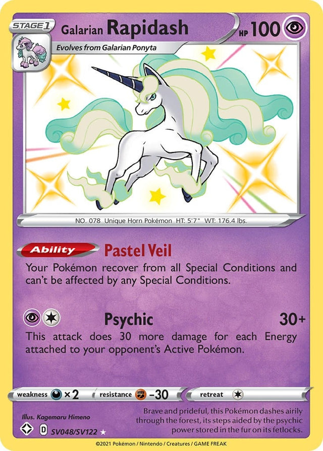 Image for Galarian Rapidash (SV048/SV122) (Shining Fates: Shiny Vault) - Pokemon