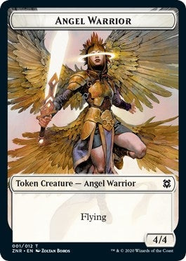 Image for Angel Warrior // Shark Double-Sided Token (Challenger 2021) (1 // 7) (Unique and Miscellaneous Promos) (UMP) - Magic: The Gathering
