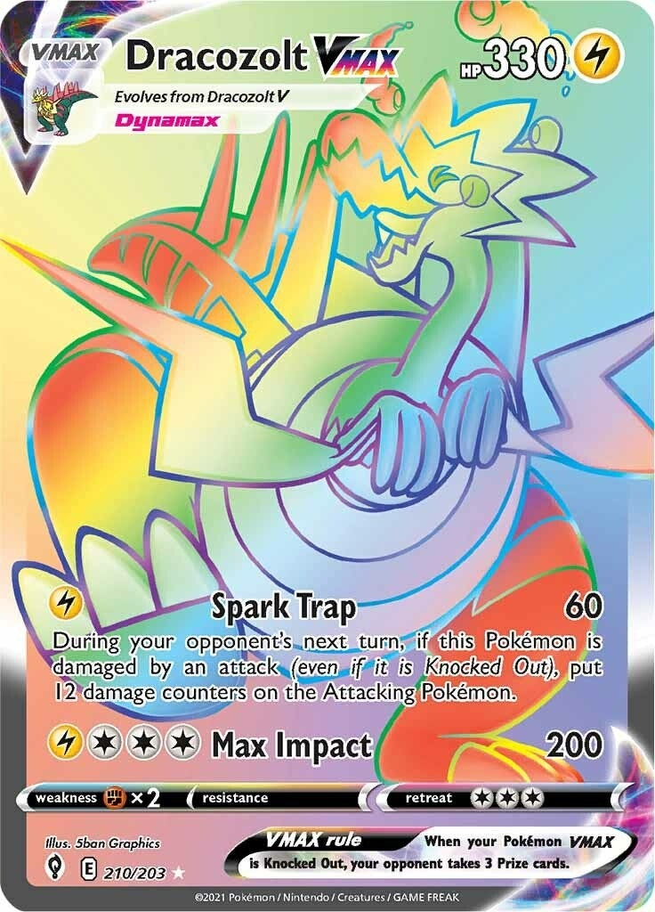 Dracozolt VMAX (Secret) (210/203) (SWSH07: Evolving Skies)