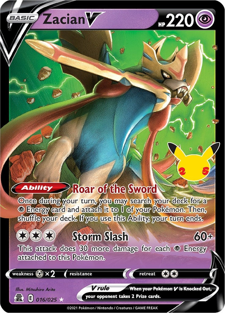 Image for Zacian V (016/025) (Celebrations) - Pokemon
