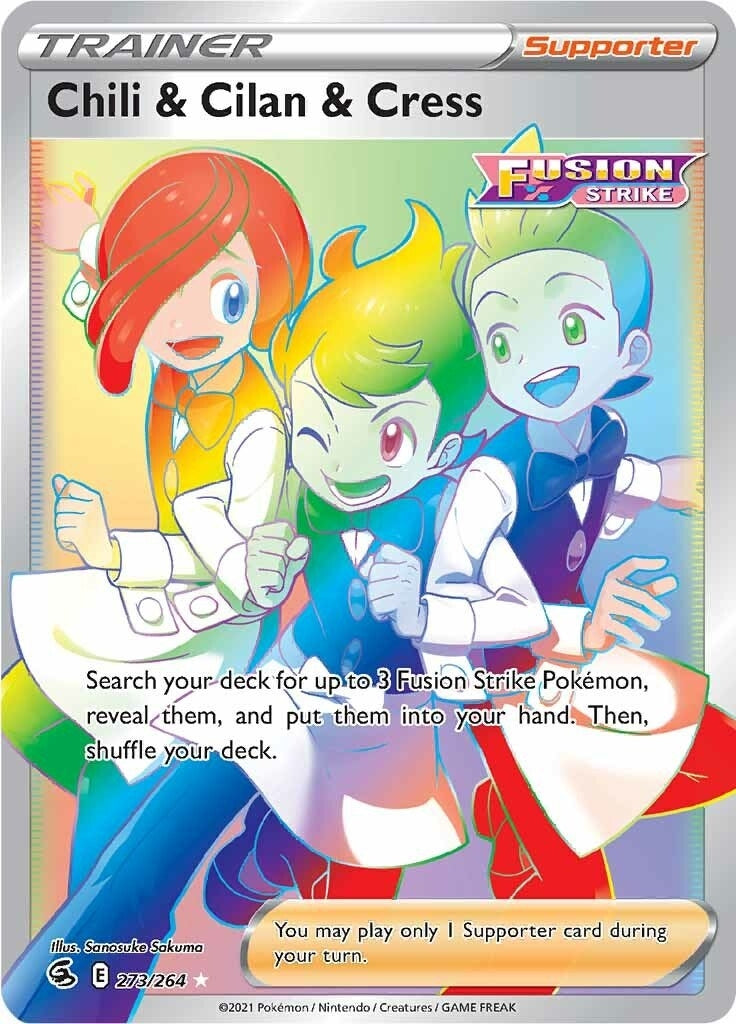 Chili & Cilan & Cress (Secret) (273/264) (SWSH08: Fusion Strike)