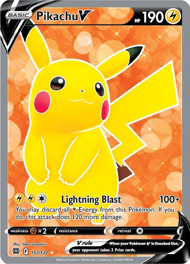 Image for Pikachu V (Full Art) (157/172) (SWSH09: Brilliant Stars) - Pokemon
