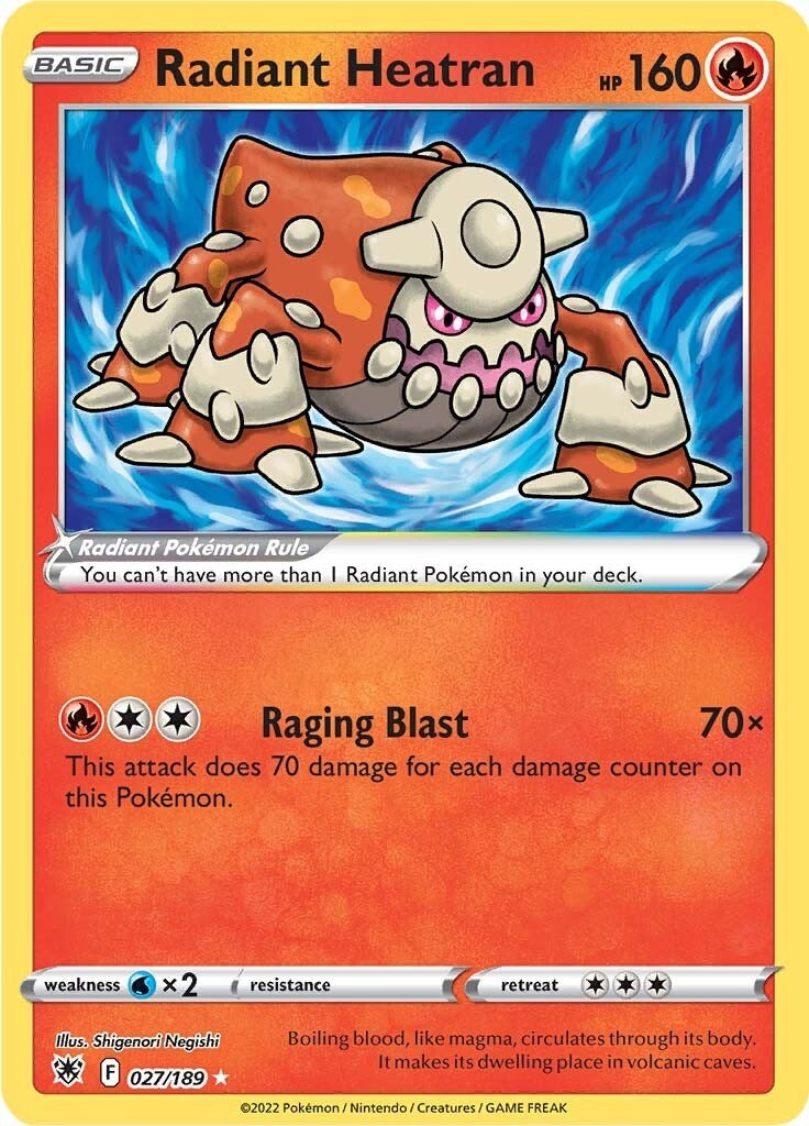 Image for Radiant Heatran (027/189) (SWSH10: Astral Radiance) - Pokemon