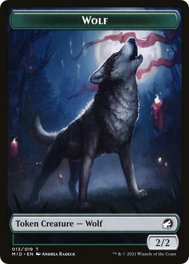 Image for Wolf (013) // Treasure (015) Double-Sided Token (Challenger 2022) (13 // 15) (Unique and Miscellaneous Promos) (UMP) - Magic: The Gathering