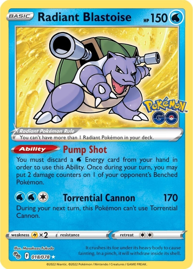 Image for Radiant Blastoise (018/078) (Pokemon GO) - Pokemon