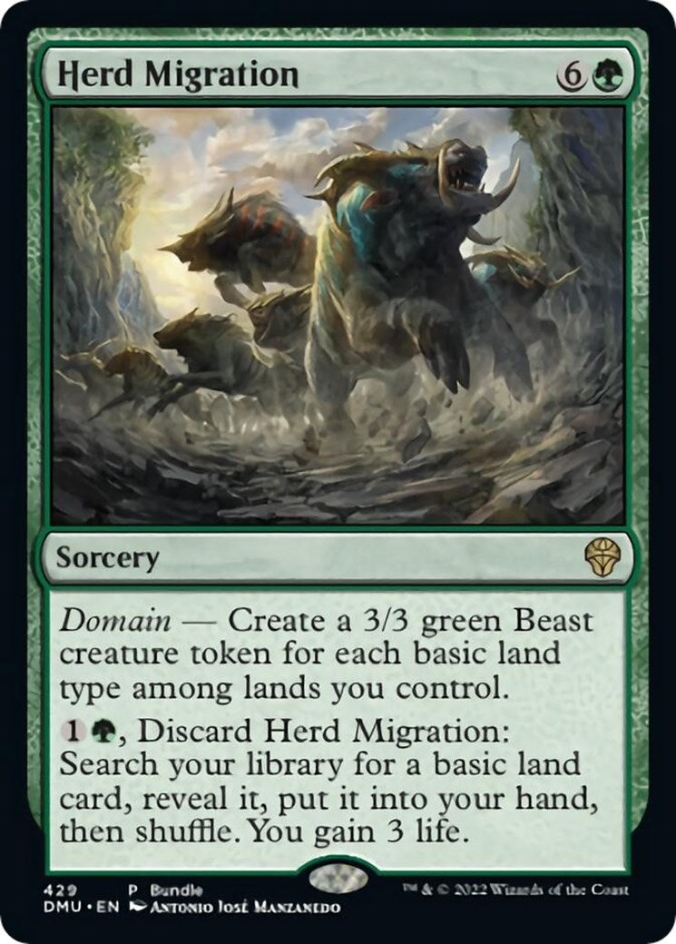 Image for Herd Migration (DMU Bundle) (429) (Foil) (Unique and Miscellaneous Promos) (UMP) - Magic: The Gathering