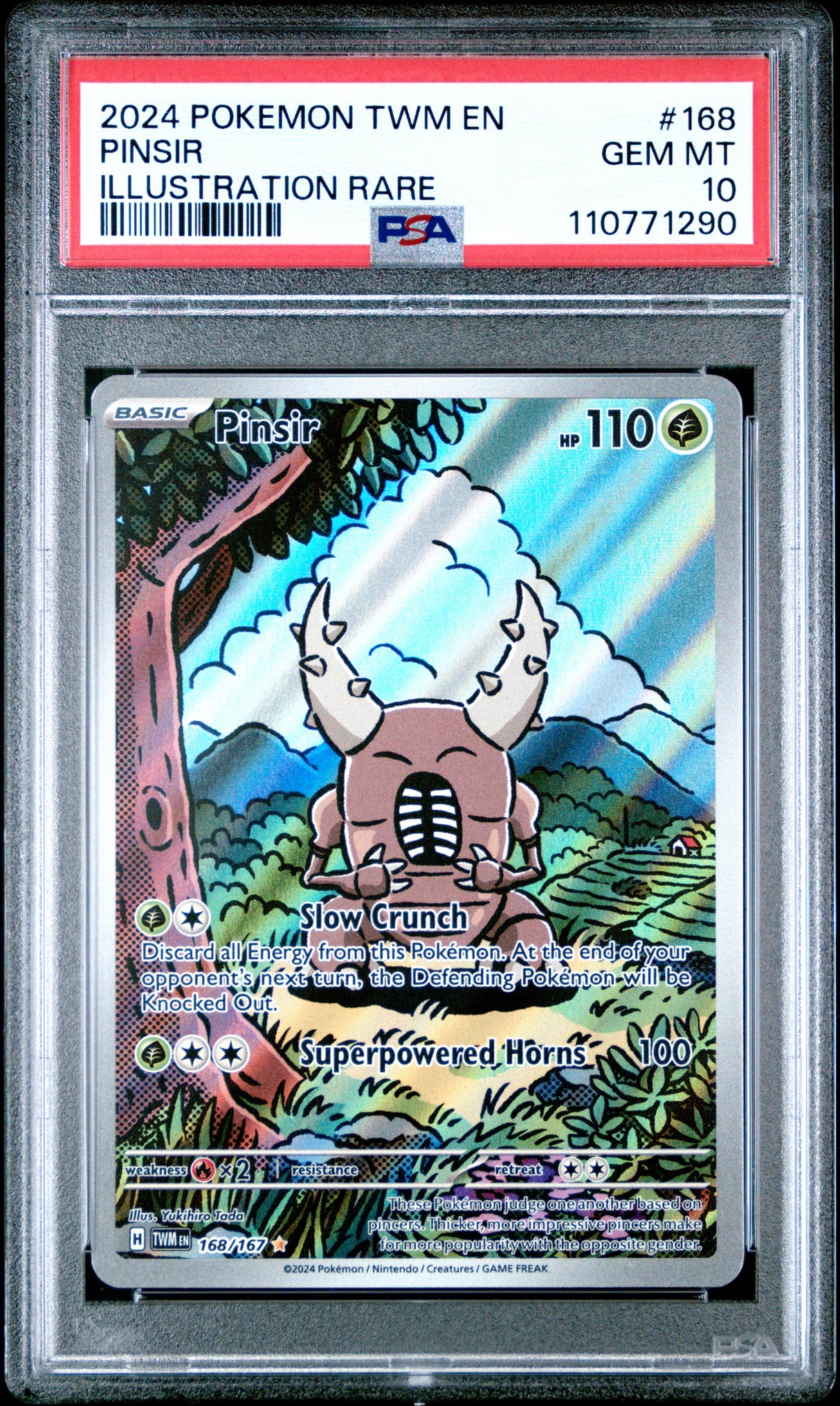 PINSIR ILLUSTRATION RARE 2024 POKEMON TWM EN-TWILIGHT MASQUERADE PSA GEM MT 10