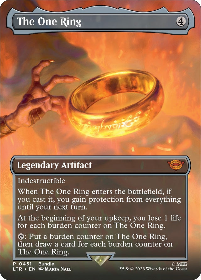 Image for The One Ring (Borderless) (LTR Bundle) (451) (Foil) (Unique and Miscellaneous Promos) (UMP) - Magic: The Gathering