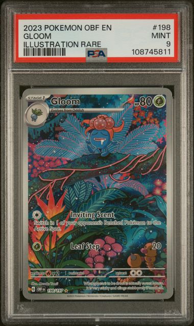 GLOOM ILLUSTRATION RARE 2023 POKEMON OBF EN-OBSIDIAN FLAMES PSA MINT 9
