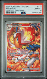 INFERNAPE ILLUSTRATION RARE 2024 POKEMON TWM EN-TWILIGHT MASQUERADE PSA GEM MT 10