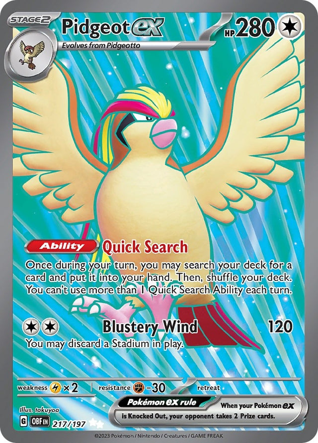 Image for Pidgeot ex (217/197) (SV03: Obsidian Flames) - Pokemon