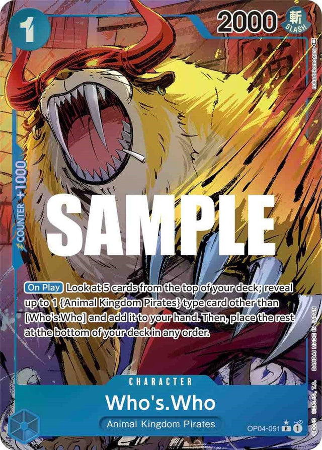 Image for Who's.Who (Alternate Art) (OP04-051) (Foil) (Kingdoms of Intrigue) - One Piece Card Game