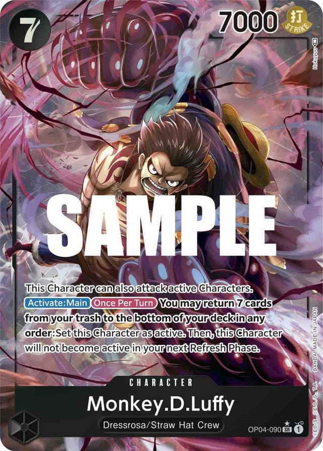Image for Monkey.D.Luffy (090) (Alternate Art) (OP04-090) (Foil) (Kingdoms of Intrigue) - One Piece Card Game