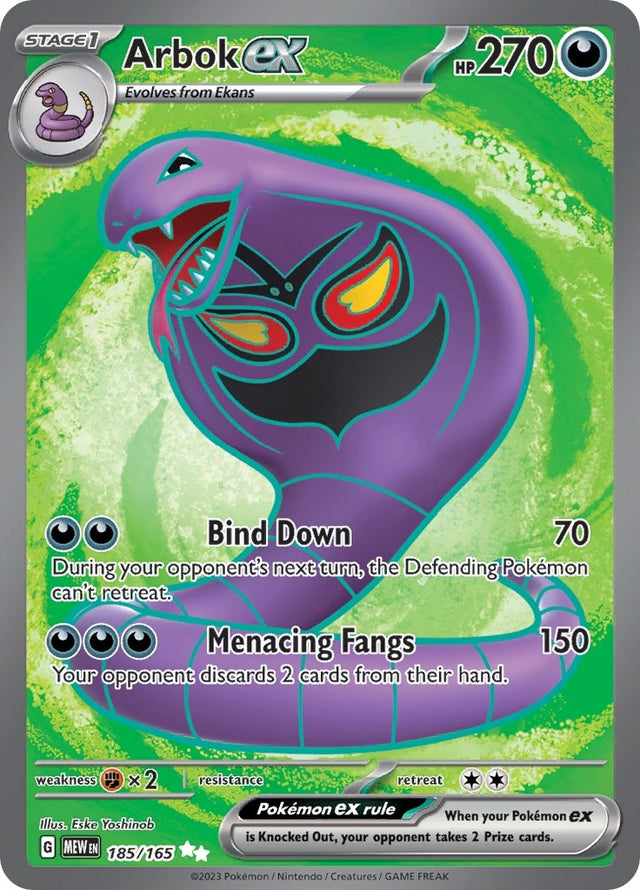 Image for Arbok ex (185/165) (SV: Scarlet & Violet 151) - Pokemon