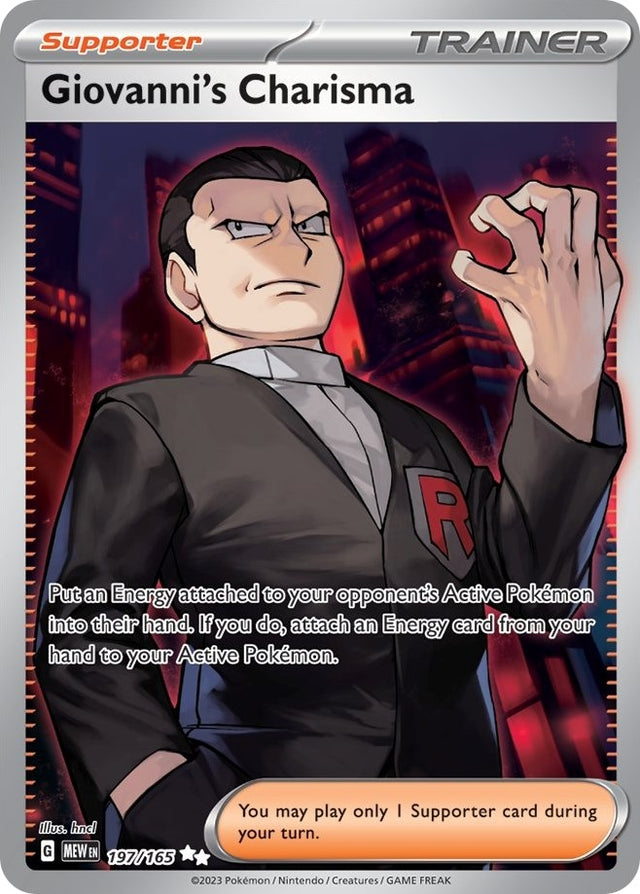 Image for Giovanni's Charisma (197/165) (SV: Scarlet & Violet 151) - Pokemon
