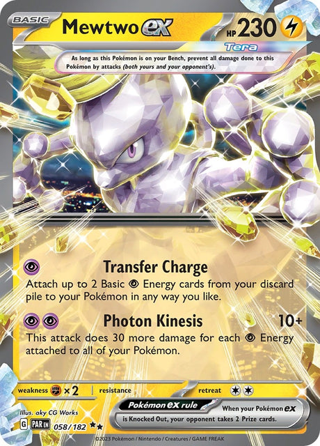 Image for Mewtwo ex (058/182) (SV04: Paradox Rift) - Pokemon