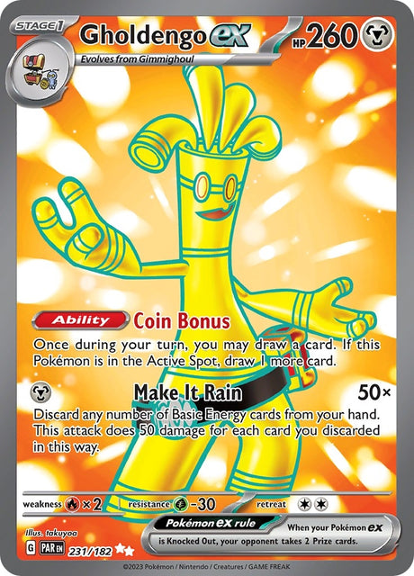 Image for Gholdengo ex (231/182) (SV04: Paradox Rift) - Pokemon