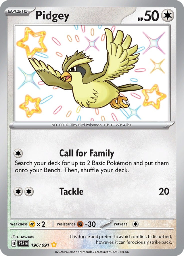 Image for Pidgey (196/091) (SV: Paldean Fates) - Pokemon