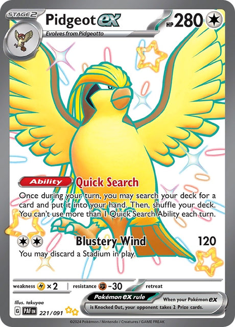 Image for Pidgeot ex (221/091) (SV: Paldean Fates) - Pokemon