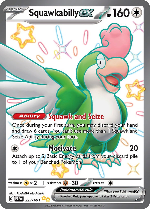 Image for Squawkabilly ex (223/091) (SV: Paldean Fates) - Pokemon