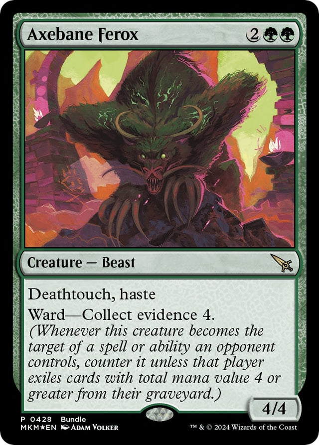 Image for Axebane Ferox (MKM Bundle) (428) (Foil) (Unique and Miscellaneous Promos) (UMP) - Magic: The Gathering