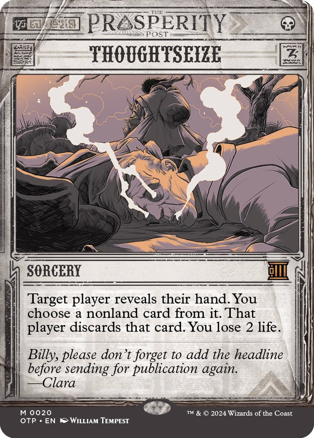 Image for Thoughtseize (20) (Foil) (Outlaws of Thunder Junction: Breaking News) - Magic: The Gathering