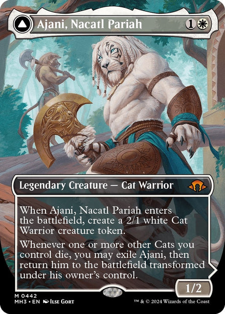 Image for Ajani, Nacatl Pariah (Borderless) (442) (Foil) (Modern Horizons 3) - Magic: The Gathering