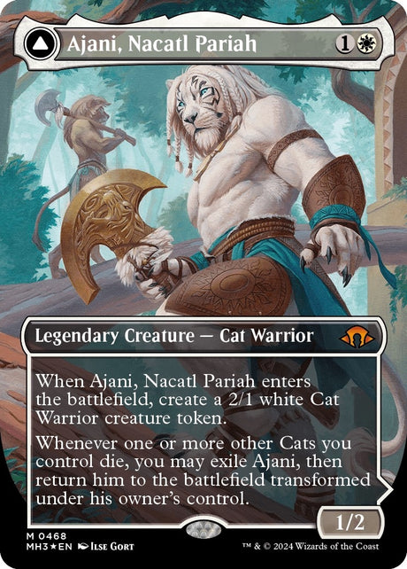 Image for Ajani, Nacatl Pariah (Borderless) (Textured Foil) (468) (Modern Horizons 3) - Magic: The Gathering