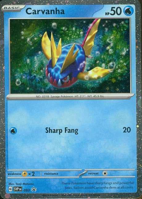 Image for Carvanha - 093 (093) (SV: Scarlet & Violet Promo Cards) - Pokemon