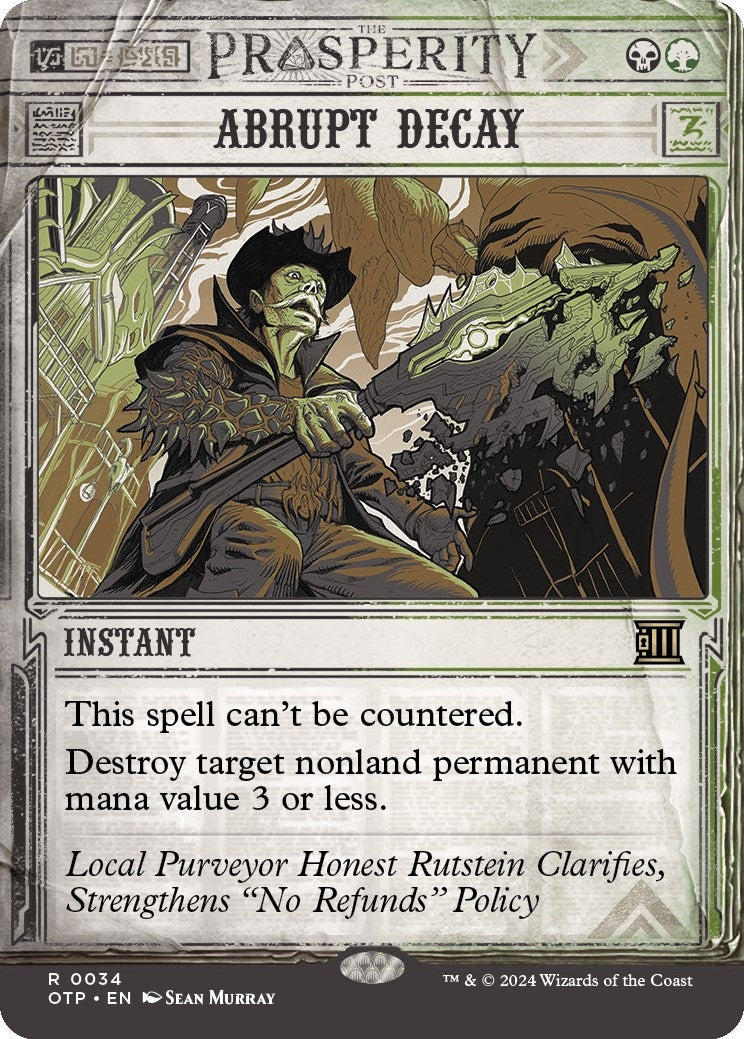 Image for Abrupt Decay (34) (Outlaws of Thunder Junction: Breaking News) - Magic: The Gathering