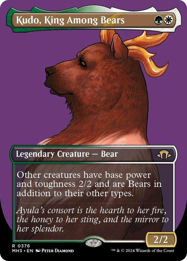 Image for Kudo, King Among Bears (Borderless) (376) (Foil) (Modern Horizons 3) - Magic: The Gathering
