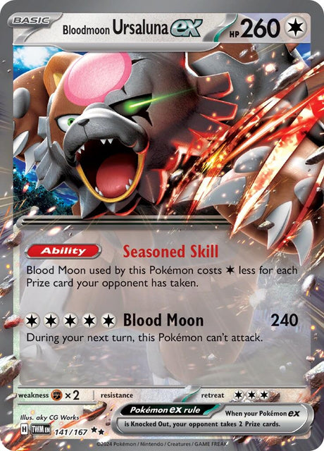 Image for Bloodmoon Ursaluna ex (141/167) (SV06: Twilight Masquerade) - Pokemon